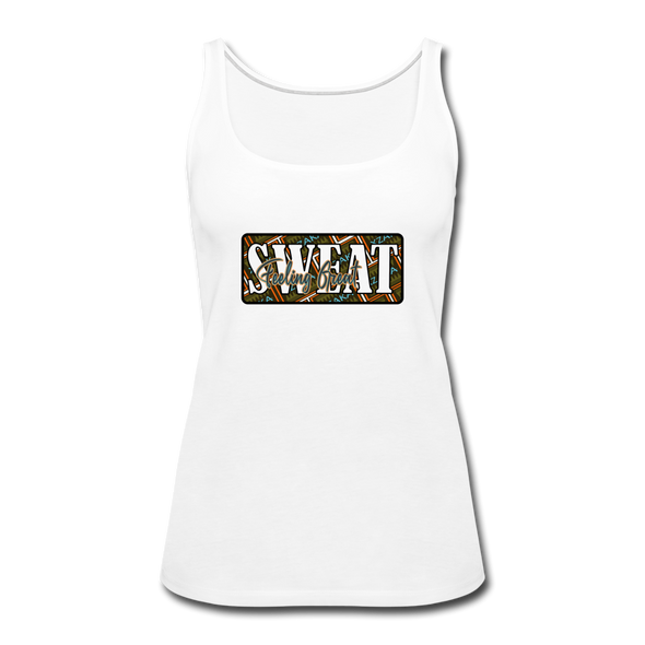 XZAKA Women "Sweat" Motivational Tank Top - W5157 - white