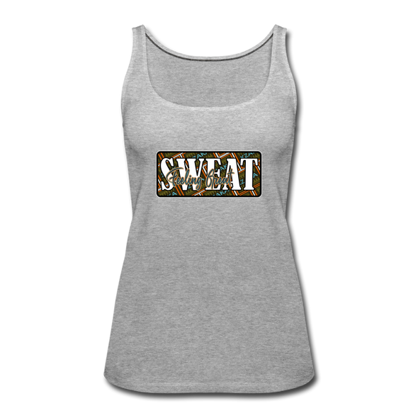 XZAKA Women "Sweat" Motivational Tank Top - W5157 - heather gray