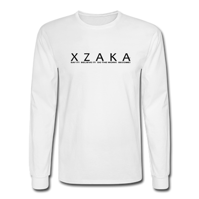 XZAKA - Men "Say It" Motivational Long Sleeve T-Shirt - M1445 - white