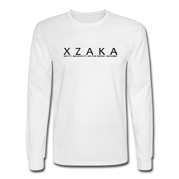 XZAKA - Men "Say It" Motivational Long Sleeve T-Shirt - M1445 - white