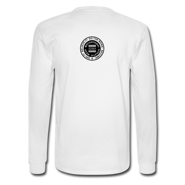 XZAKA - Men "Say It" Motivational Long Sleeve T-Shirt - M1445 - white