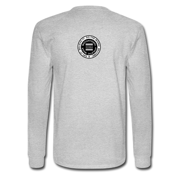 XZAKA - Men "Say It" Motivational Long Sleeve T-Shirt - M1445 - heather gray