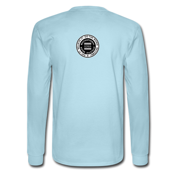 XZAKA - Men "Say It" Motivational Long Sleeve T-Shirt - M1445 - powder blue