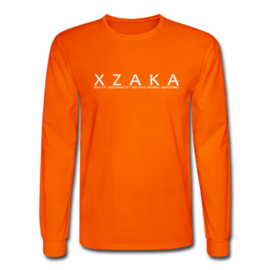 XZAKA - Men "Say it" Motivational Long Sleeve T-Shirt - M1446-2 - orange