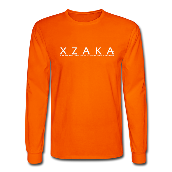 XZAKA - Men "Say it" Motivational Long Sleeve T-Shirt - M1446-2 - orange