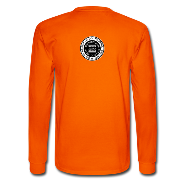 XZAKA - Men "Say it" Motivational Long Sleeve T-Shirt - M1446-2 - orange