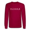 XZAKA - Men "Say it" Motivational Long Sleeve T-Shirt - M1446-2 - dark red