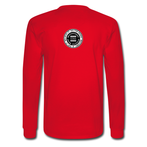 XZAKA - Men "Say it" Motivational Long Sleeve T-Shirt - M1446-2 - red