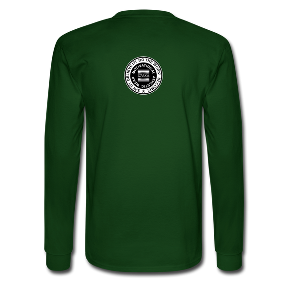 XZAKA - Men "Say it" Motivational Long Sleeve T-Shirt - M1446-2 - forest green